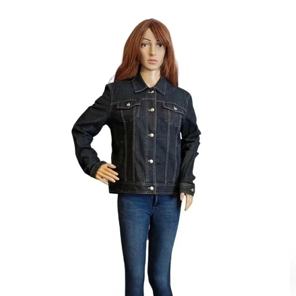 Chaps Denim Jacket Womens Button Up Size M
